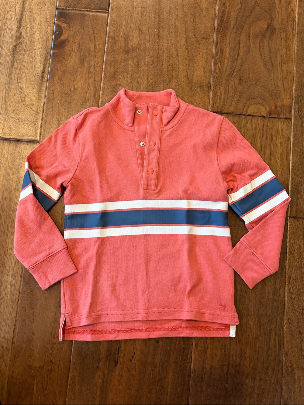 Janie and Jack Coral Pullover with Navy and White Stripes size 3T EUC